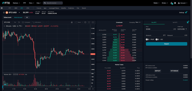 FTX standard trading platform