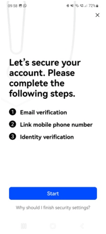 OKX account verification