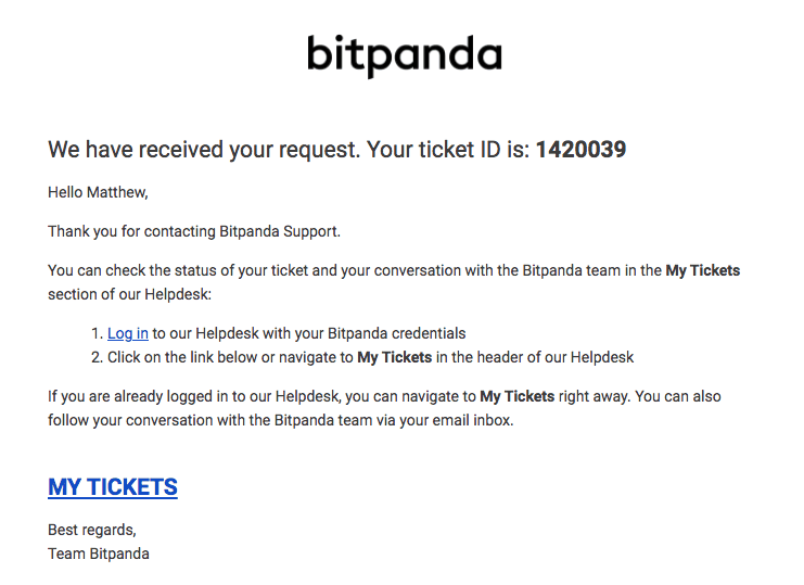 Bitpanda support