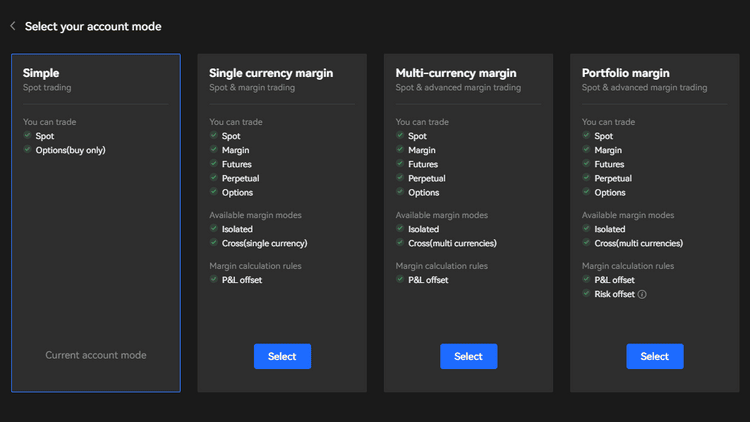 OKX margin trading view