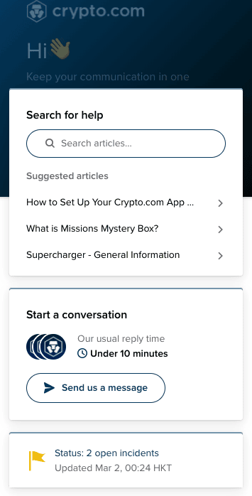 Crypto.com help centre