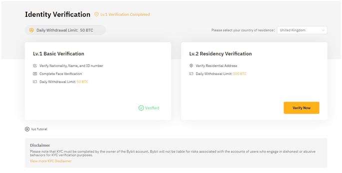 Bybit identity verification
