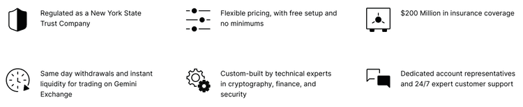 Some of the Gemini Custody features