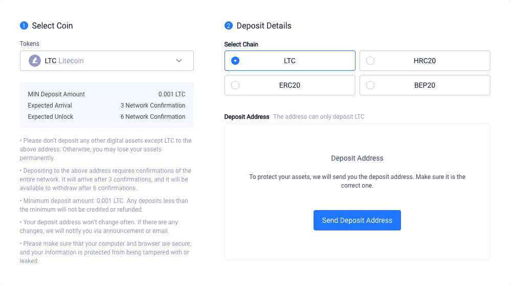 Huobi deposit screen example