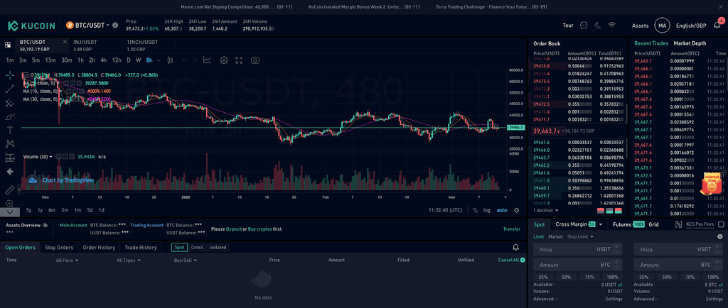 KuCoin standard desktop UI