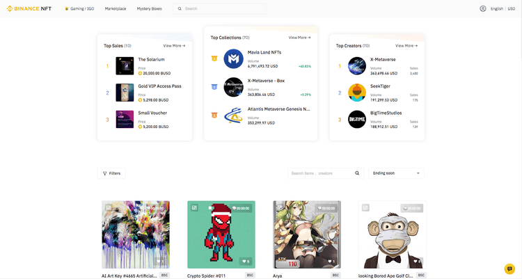 Binance NFT Marketplace